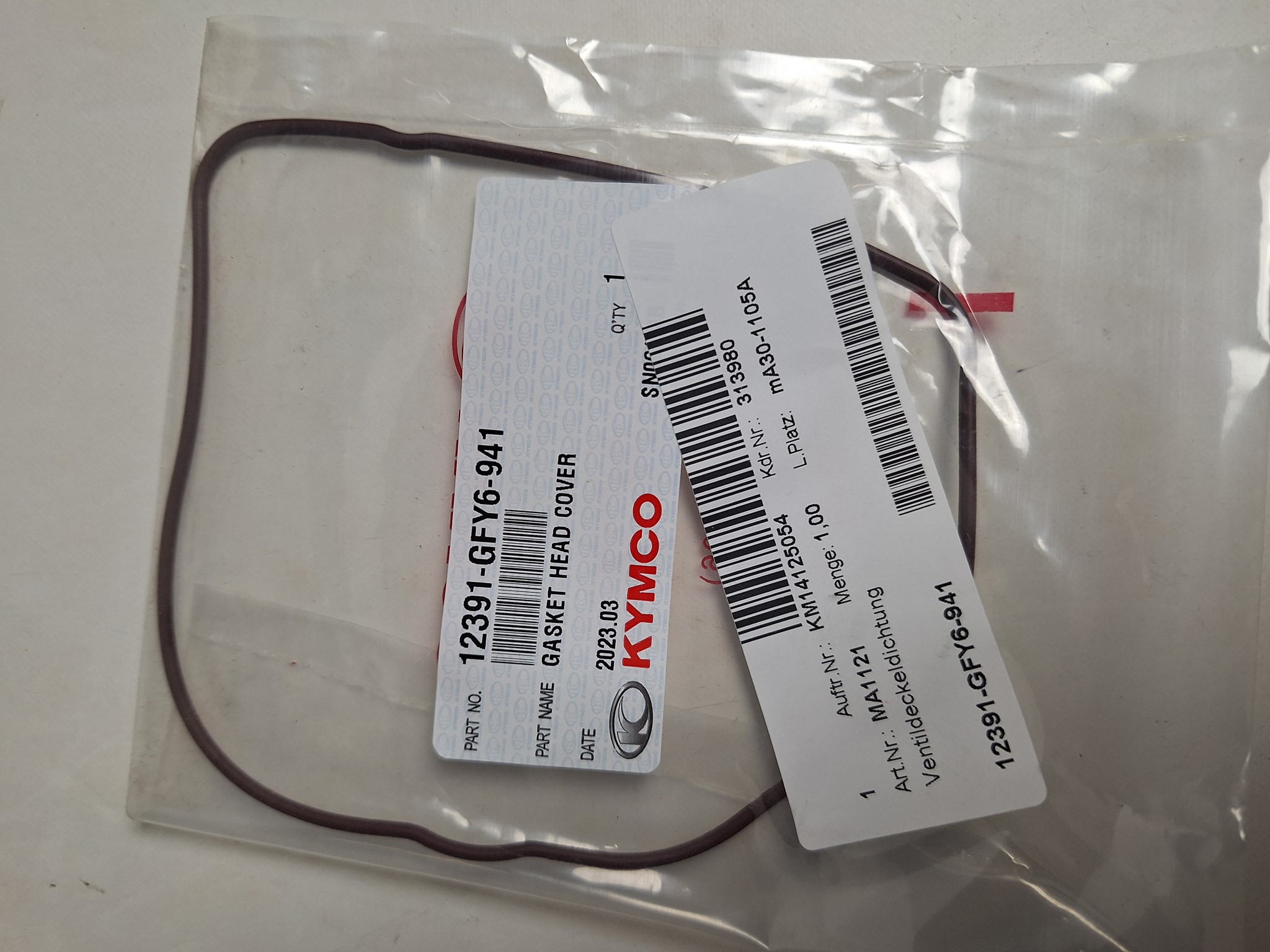 Bild von Kymco  AGILITY125 4T EURO II  VENTILDECKELDICHTUNG  12391-GFY6-941